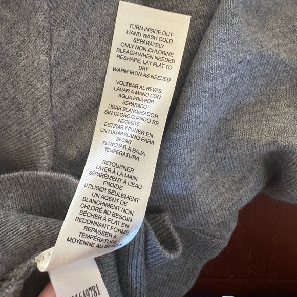 White House Black Market Gray V-Neck Sweater with Sparkly Details - Picture 5 of 5